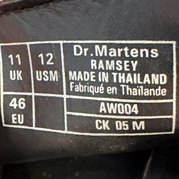 Vintage Dr. Martens 3 Eyelets OxBlood Red Leather, Size 12 "HARD TO FIND" - Picture 10 of 10